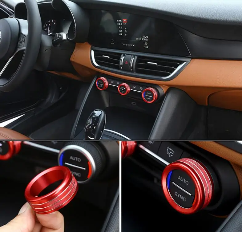 Для Alfa Romeo Giulia Stelvio 2017 3 шт. цветной металлический автомобильный переключатель