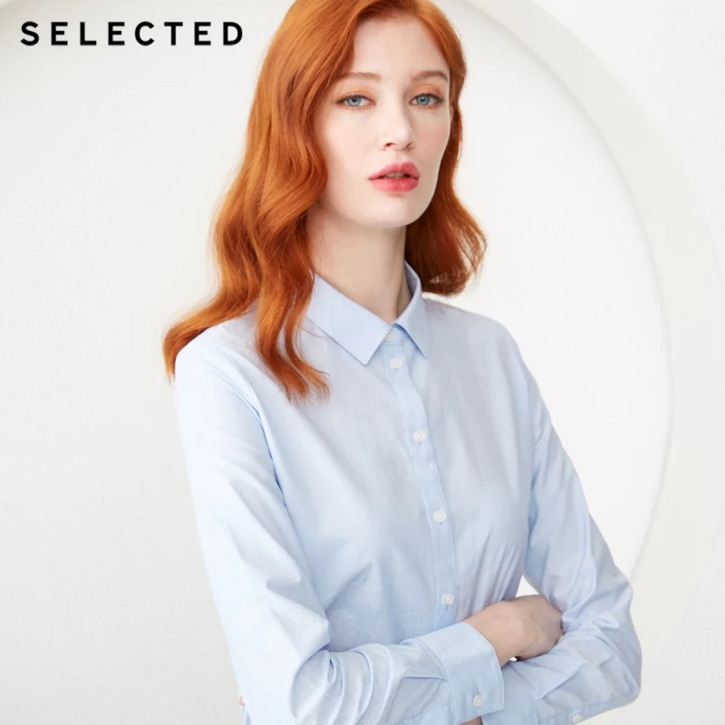 Женская рубашка с длинным рукавом из 100% хлопка| |