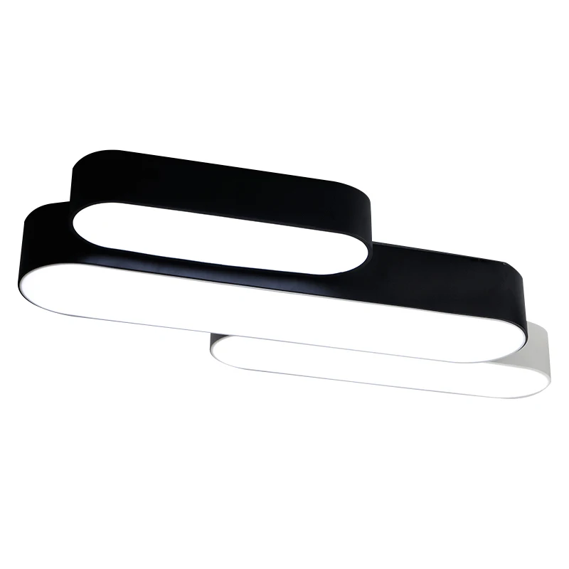 

Прямоугольный акриловый простой современный светодиодный потолочный светильник для гостиной, спальни, новинка AC85-265V, белый, черный потолоч...