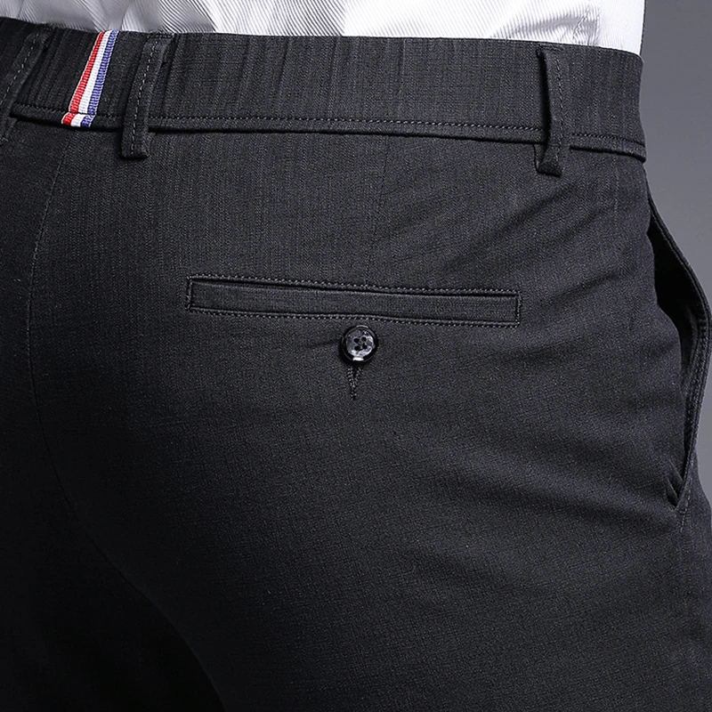 2019 Autumn New Fashion Pants Men Slim Fit Classic Casual Mens Full Length Male Black Blue Cream Plus Size 38 40 | Мужская одежда