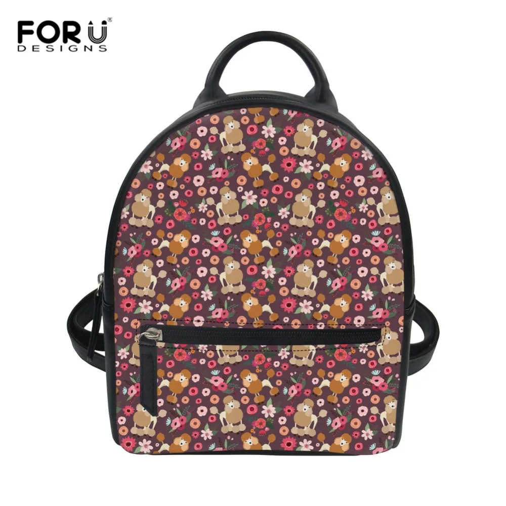 FORUDESIGNS милый женский рюкзак с принтом в виде пуделя маленький из искусственной