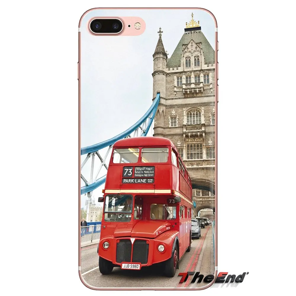 Прозрачные мягкие чехлы для iPod Touch Apple iPhone 4 4S 5 5S SE 5C 6 6S 7 8 X XR XS Plus MAX UK London Red Bus Big Ben |