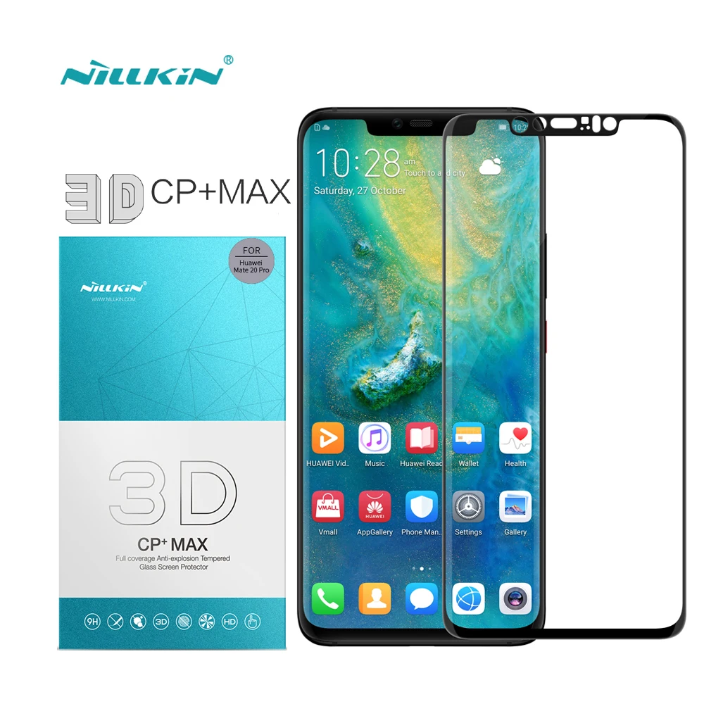 Защитное стекло Nillkin 3D CP + Max закаленное для Huawei Mate 20 Pro|Защитные стёкла и плёнки