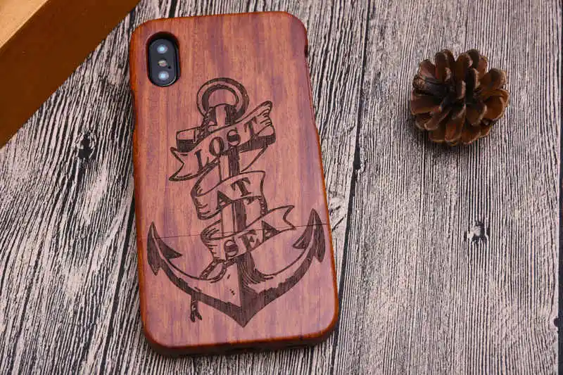 Anchor LYBALL чехол для телефона из натурального дерева для iPhone XS деревянный чехол ручной работы из натурального бамбука для Apple iPhone X XR XS MAX - Цвет: Anchor