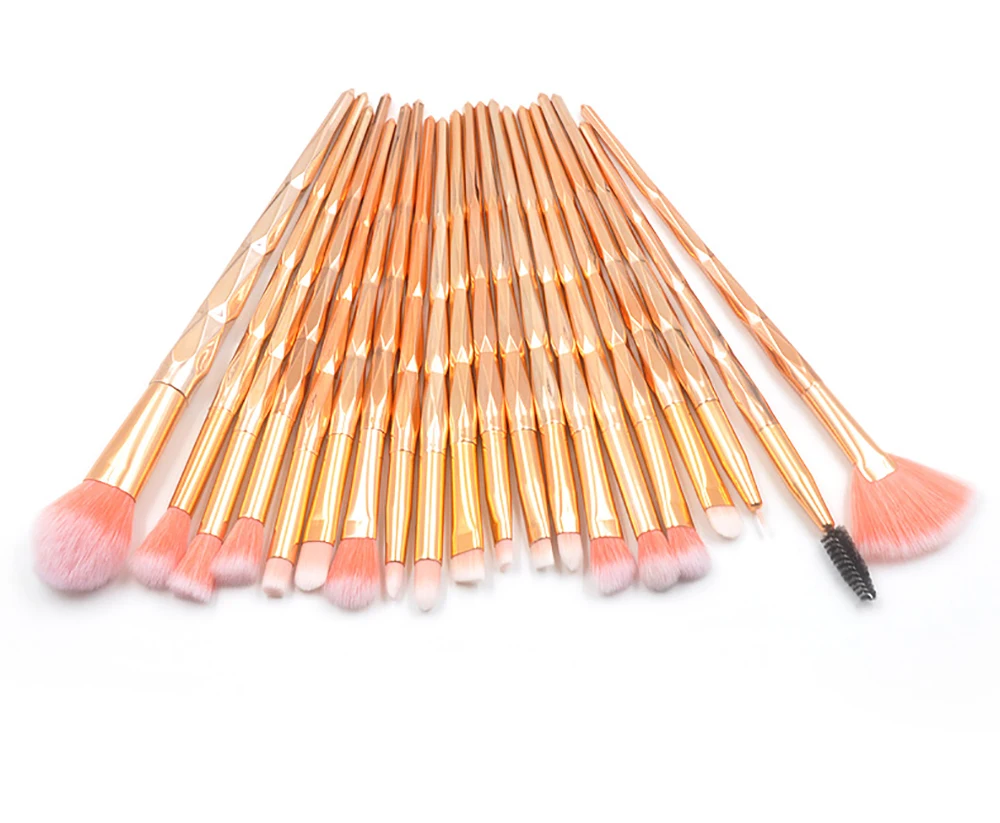

20Pcs Rose Gold Makeup Brushes Set Pro Diamond Eye Shadow Powder Foundation Blending Lip Cosmetic Beauty Make Up Brush