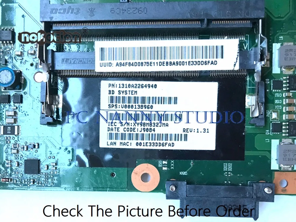 PANANNY для Toshiba L300 материнская плата V000138960 GL40 DDR2 с ЦП протестировано|toshiba l300