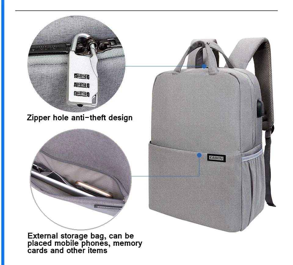 Caden Dslr камера сумка для Canon водонепроницаемый Mochila Fotografia рюкзак женский мужской повседневный модный фото рюкзак для Canon