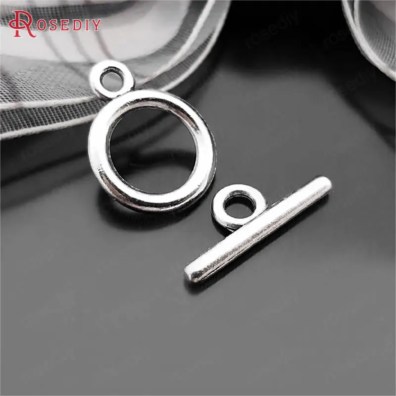 Antique Silver 27391) 30 комплектов O форма 12 мм, цвет шампанского золота цветной цинк сплав O тумблер браслеты на застежках Застежки Diy ювелирных изделий Аксессуары - Цвет: Antique Silver