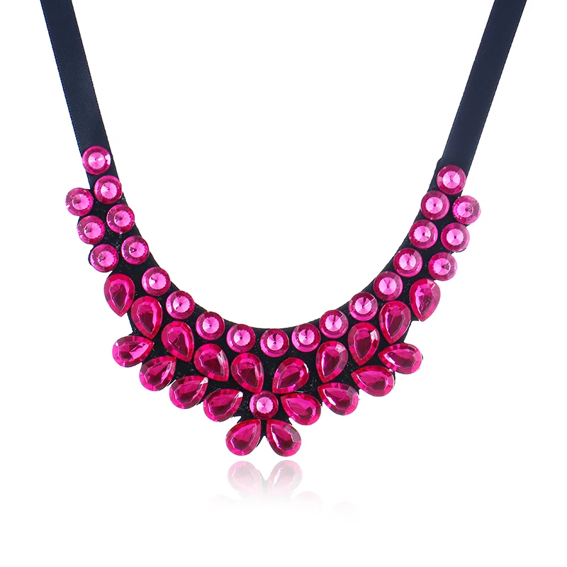 Женское богемное ожерелье Seblasy крупные стразы в виде капель воды яркие ожерелья и