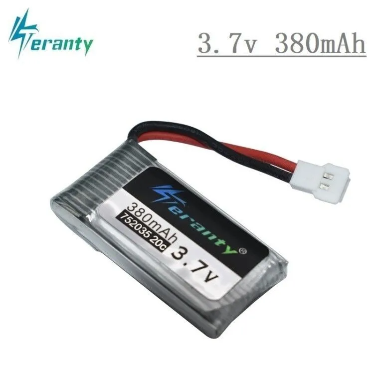 3,7 V 380mAh 752035 Lipo батарея запасная Замена для Hubsan X4 H107 H107L H107D JD385 JD388 RC самолета мульти-роторы 1s батарея