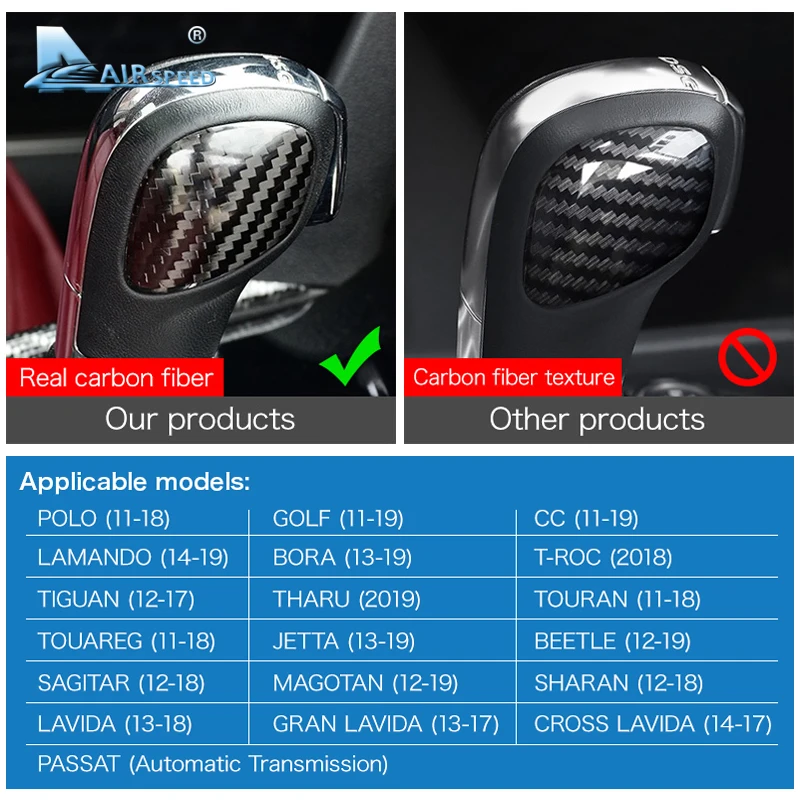 Панель для рычага переключения передач наклейка VW Volkswagen Polo Golf 4 6 7 Jetta Passat B6 B5 B7 B8 CC