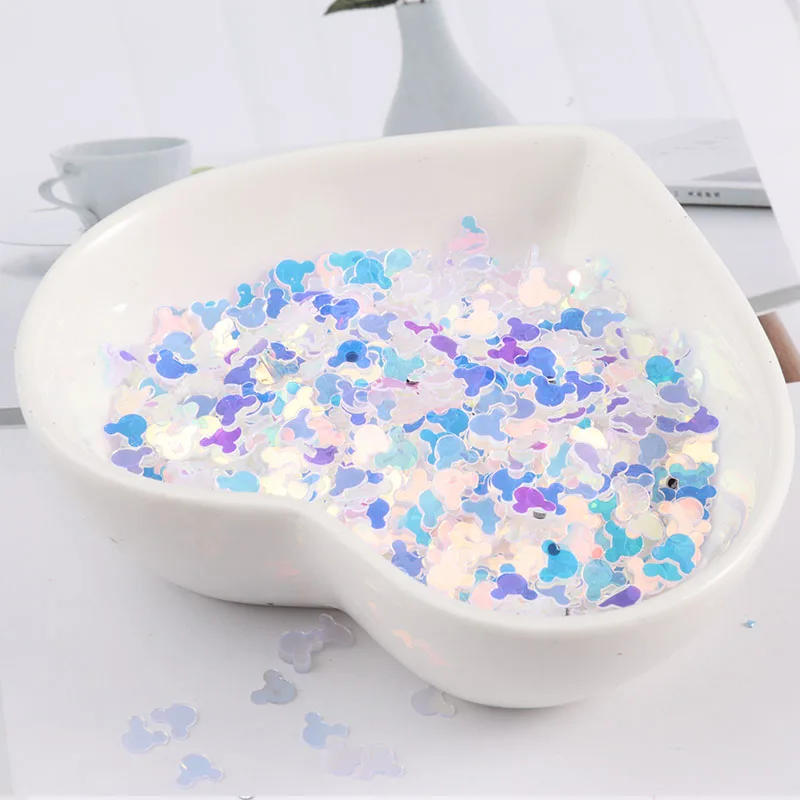 Blue crystal 10 г/пакет 5 мм Микки в форме головы свободные блестки свадебные конфетти DIY Швейные материалы для дизайна ногтей вечерние украшения аксессуары - Цвет: Blue crystal