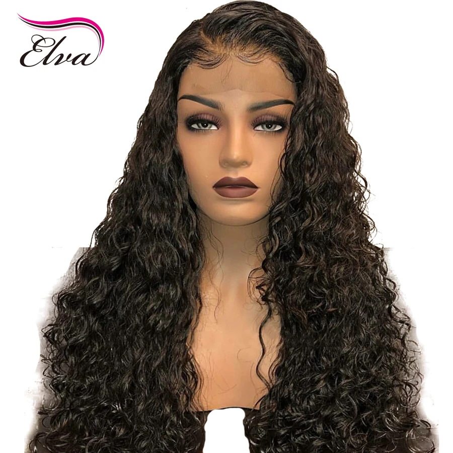 

Elva 180% Density 13x6 Lace Front Human Hair Wigs with Baby Hair For Black Women Brazilian Bleached Knots Remy Hair Pre Plucked