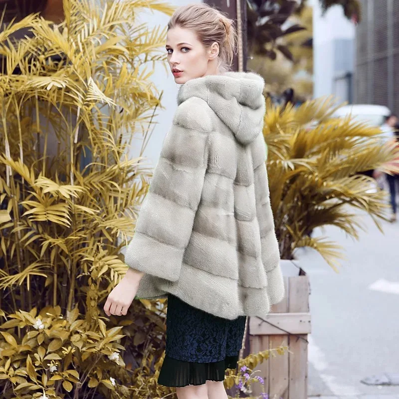 2021 бренд класса люкс для женщин натуральная норковая Меховая куртка длинная