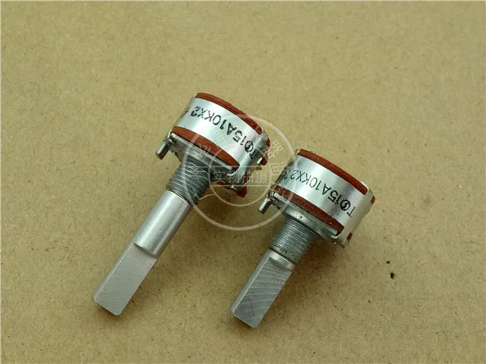 2pcs for NOBLE 16-type double potentiometer A10KX2 / handle length 20MMF A10K V16L4E{7*6.5}G3-1{PH2D}N30F-15A10K*2/T - купить по