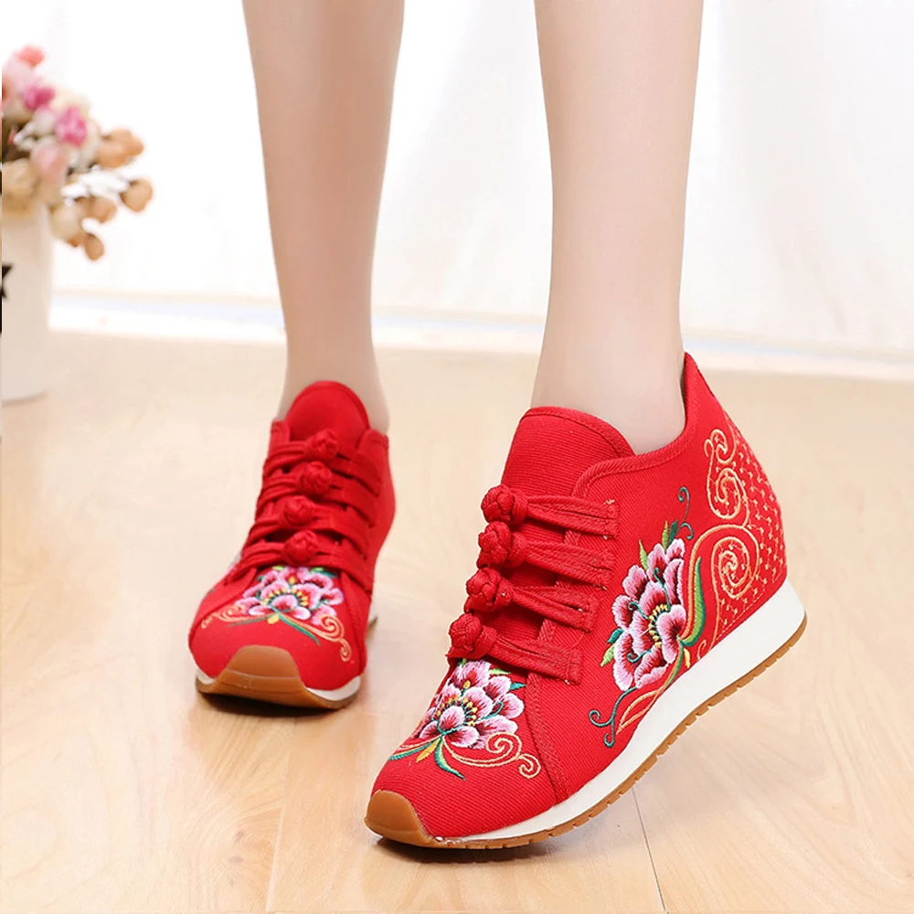 Zapatos Mujer Женские этнические кроссовки Джинсовая парусиновая обувь на плоской