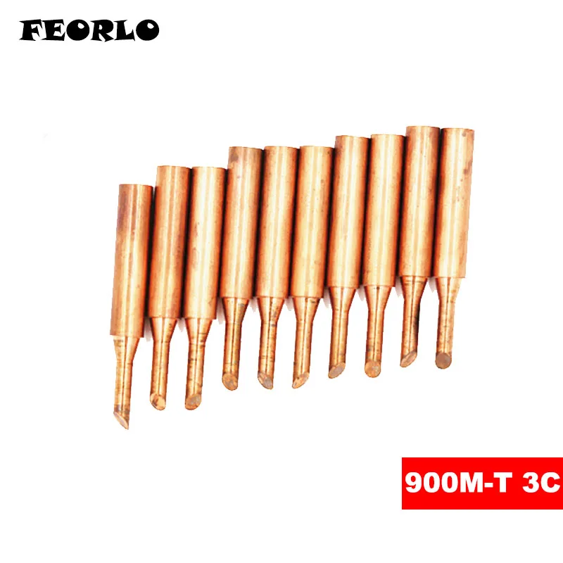 FEORLO 10 шт. + втулка K/SK/IS/B/I/1C/2C 3C/4C/5C/3.2D/2.4D/1.6D/1.2D/0.8D 900M T Чистый медный паяльный