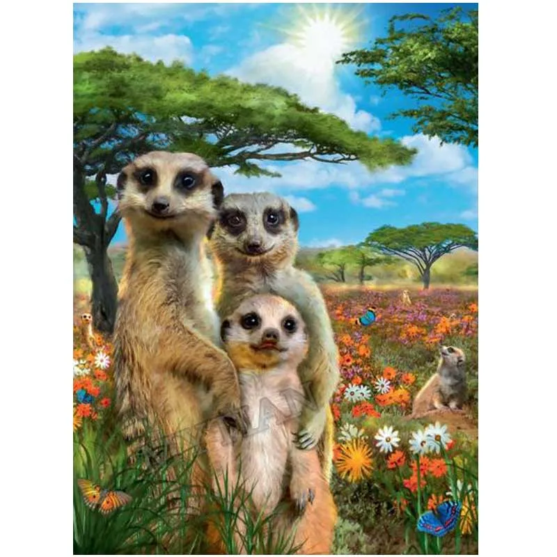 &quotMeerkat family&quot наклейка на стену полностью квадратное/Круглое сверло смолы 5D DIY