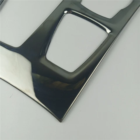 Черная центральная консоль, панель переключения передач, декоративная накладка для BMW X5 E70 X6 E71 2008-2014, Стайлинг автомобиля из нержавеющей стали с левым рулем