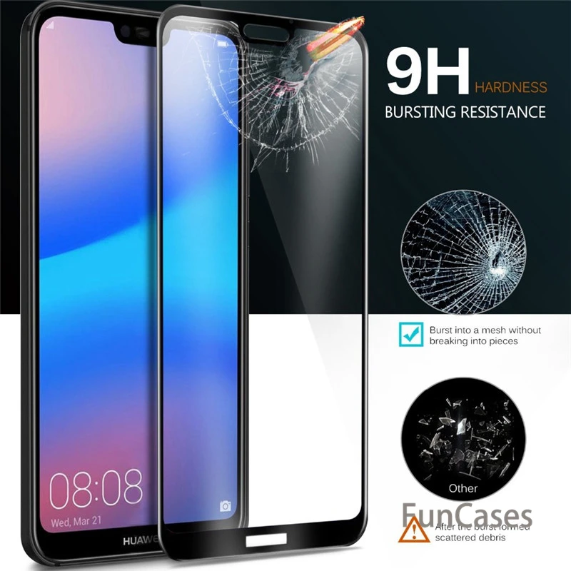 Полное покрытие защитное стекло для huawei P20 Lite Pro Чехол экрана пленка P 20