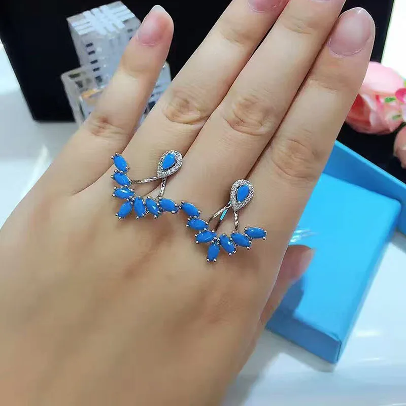 Женские серьги с фианитом YAN MEI 2 цвета конский глаз фианитами подарок на день