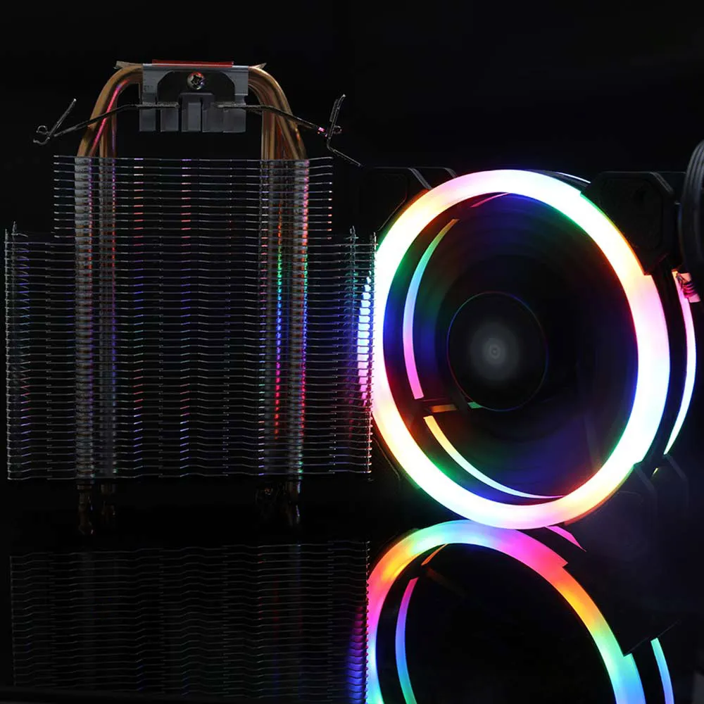 Aigo 5 тепловых труб кулер для процессора радиатор Led RGB TDP 280 Вт теплоотвод AMD Intel Silent 120 мм 4Pin PC процессор Охлаждающий радиатор вентилятора вентилятор