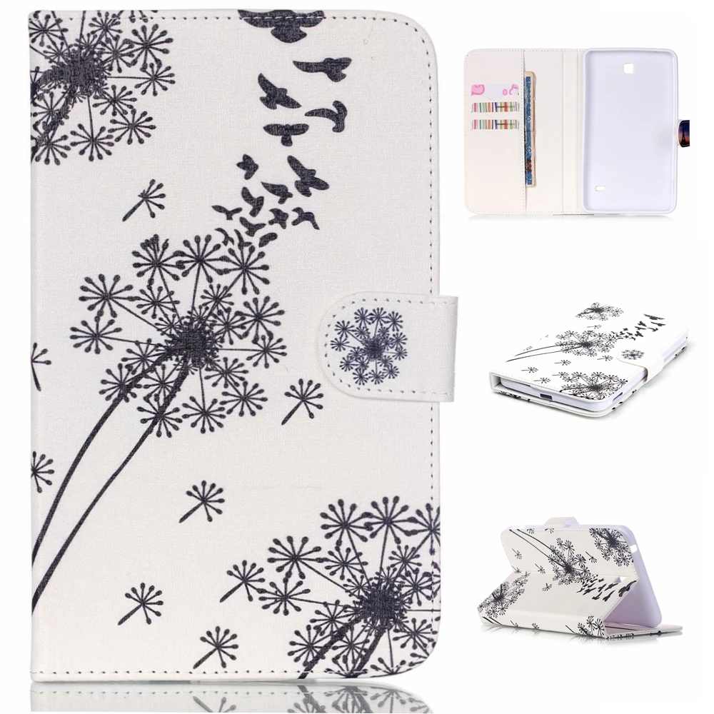 Ультратонкий чехол-подставка из ТПУ и искусственной кожи с мультяшным принтом