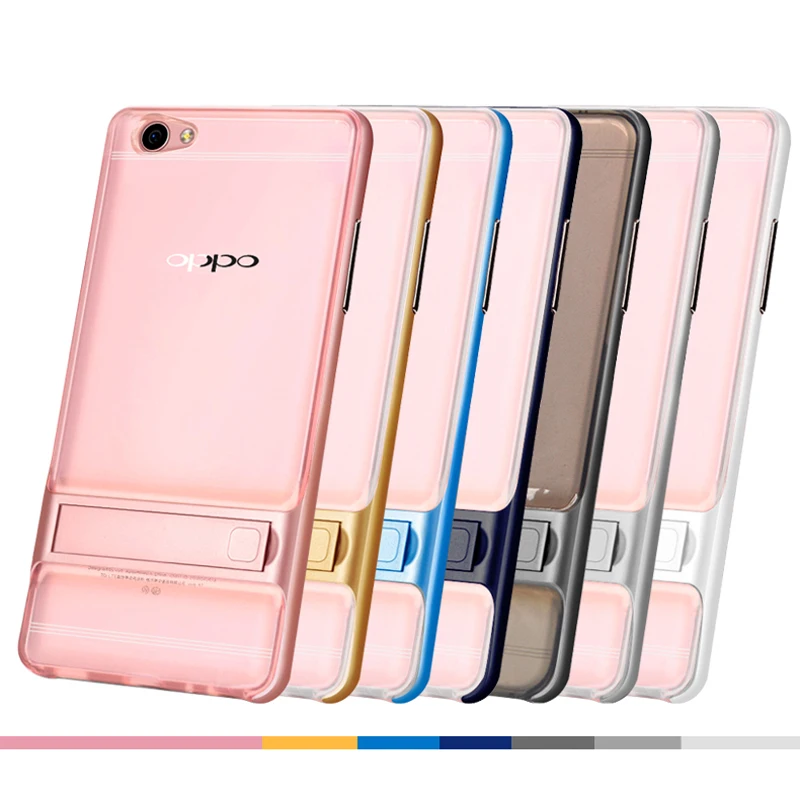 ITEUU R9S PC+ TPU чехол с подставкой для OPPO R9S мягкий гибкий силиконовый кристально прозрачный чехол с подставкой