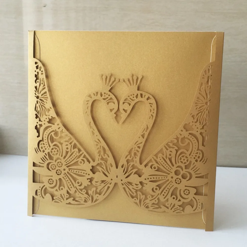 100 шт. бумажные открытки поздравительные с изображением лебедя|Открытки и