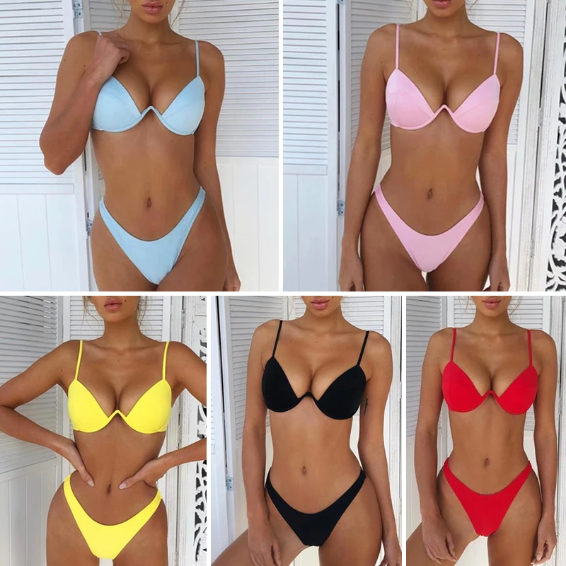 Bikinx Sexy push up bikini 2019 new Push large size swimsuit female bathers Brazilian micro swimwear women two-piece suit XL | Женская