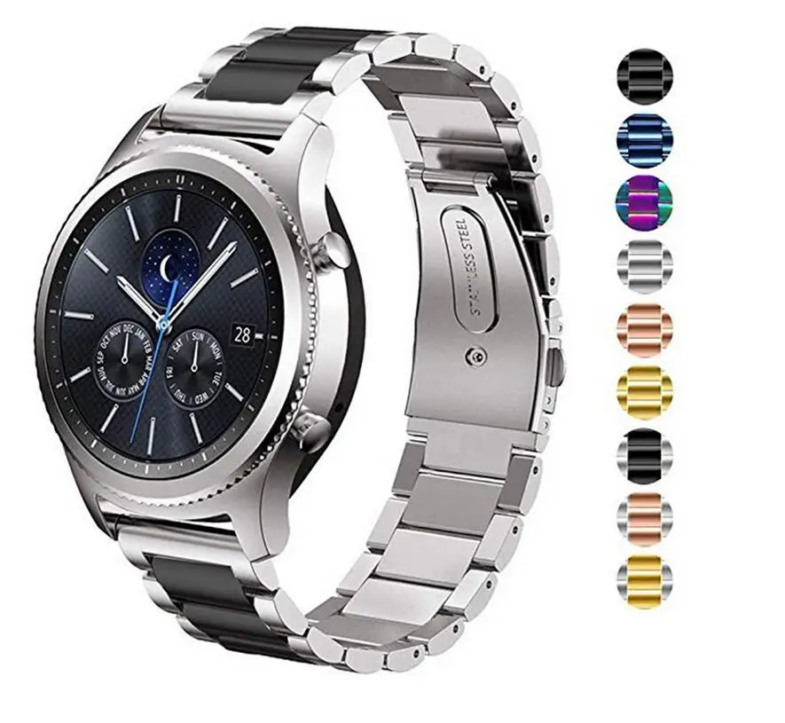 50 шт. 20 мм 22 мм ширина нержавеющей стали ремешок для samsung Galaxy Watch 46 мм/gear S3 Classic/S3 часы пограничника ремешок металлический браслет
