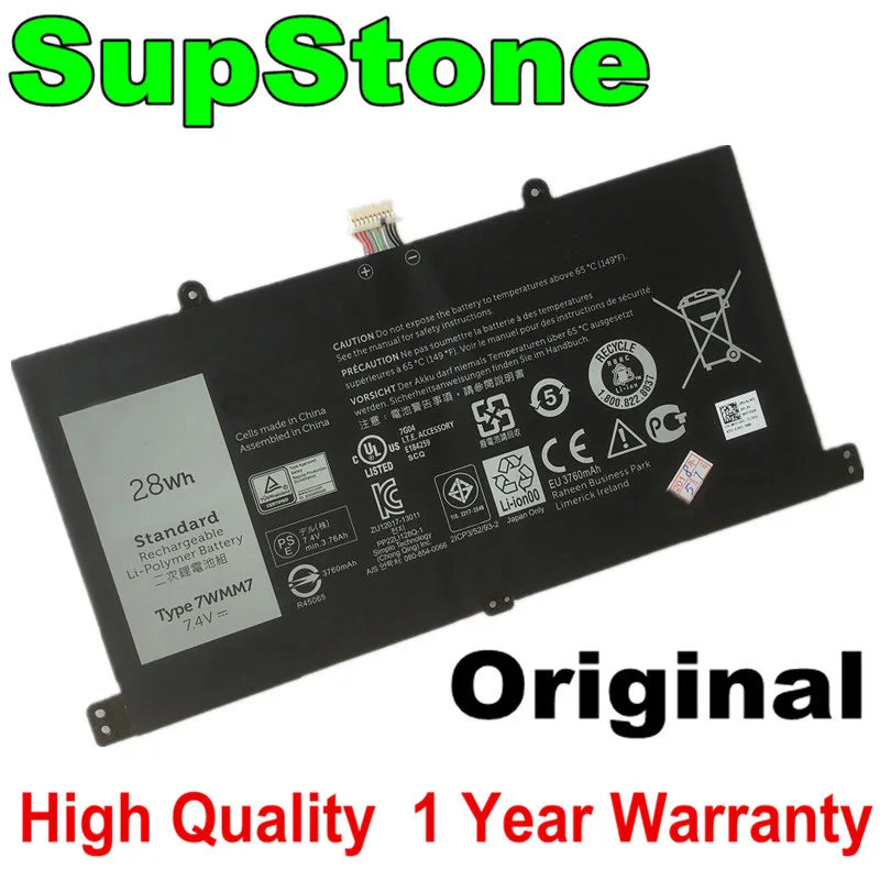 SupStone 28WH новая Оригинальная батарея для ноутбука 7 Вт/ч Dell Venue 11 Pro Dock D1R74 RTY89 CFC6C DL011301
