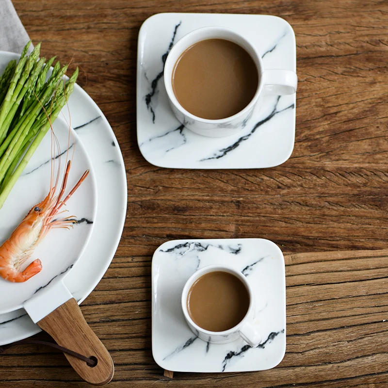 Мраморный Керамика Кофе чашка и блюдце мини чашки блюдца Европейский Стиль