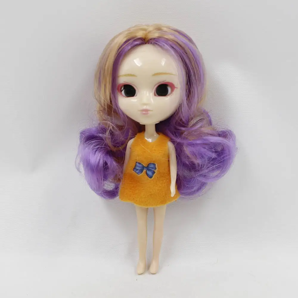 Сливовый Мини кукла Pullip 11 см, как BJD кукла различные цвета волос прическа одежда случайный - Цвет: Сливовый