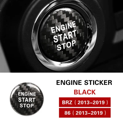 Engine sticker black TPIC интерьерное углеродное волокно автомобильный двигатель старт Стоп ключ зажигания кольцо наклейка для Subaru BRZ Toyota 86 2013- авто аксессуары - Название цвета: Engine sticker black