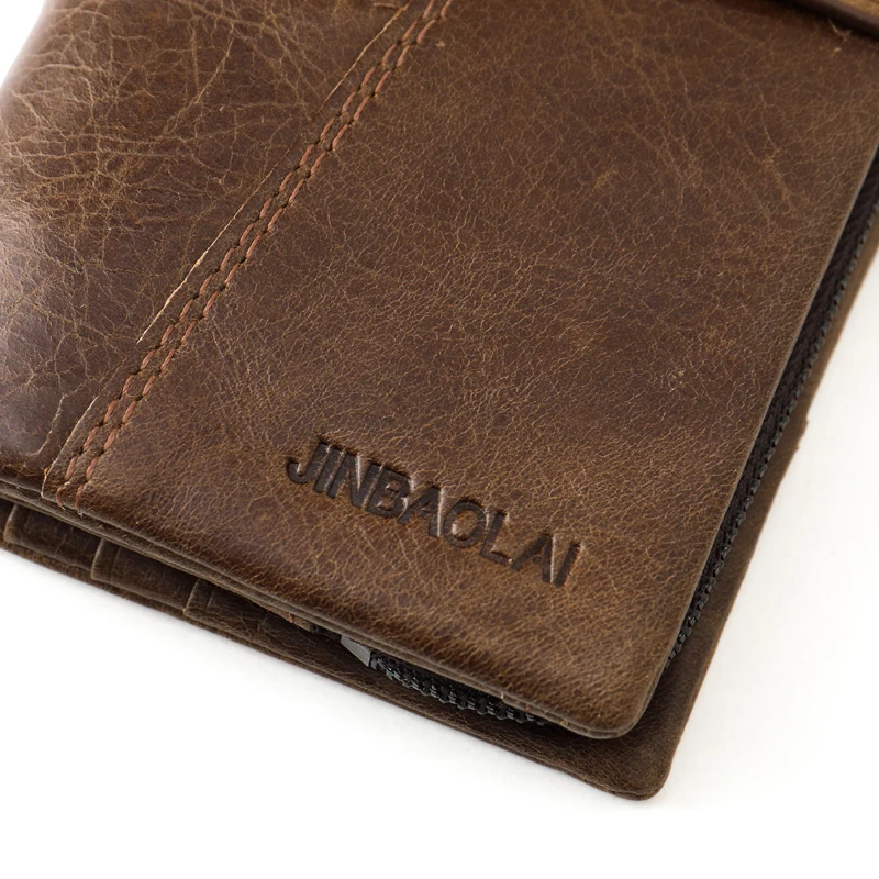 

Fashion Hasp Open Genuine Leather Wallet High Large Capacity Unique Decor Crazy Horse Genuine Leather Man Wallet High Quality