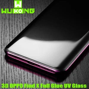 wukong 3d full cover full glue uv glass for oppo find x liquid screen protector tempered glass 9h scratch resistant phone film free global shipping