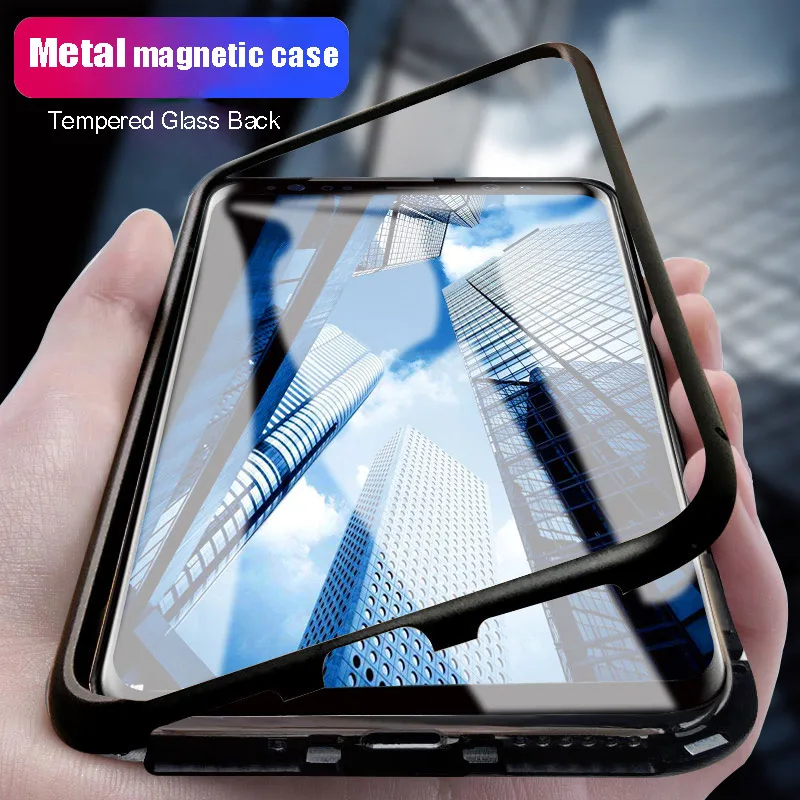 

360 Magnetic Adsorption Protective Case For Sumsung Galaxy S10 S10 Plus Metal Tempered Glass Back Cover For Sumsung S10 M10 20