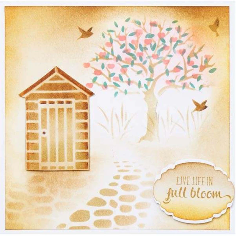 6x6 дюймов страна сцены пластиковые трафареты для DIY скрапбукинга декоративные