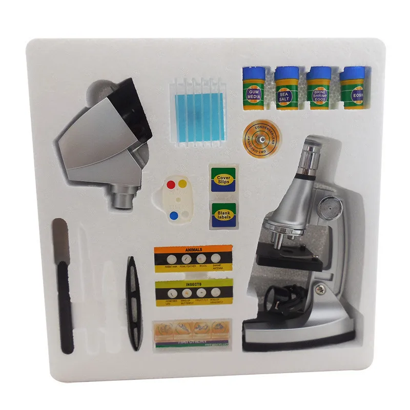 Детский подарок на день рождения 1200x Биологический микроскоп с проектором