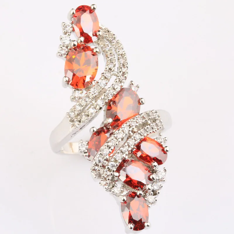 Тантализирующие ювелирные изделия кольцо бордового и белого цвета с серебряным