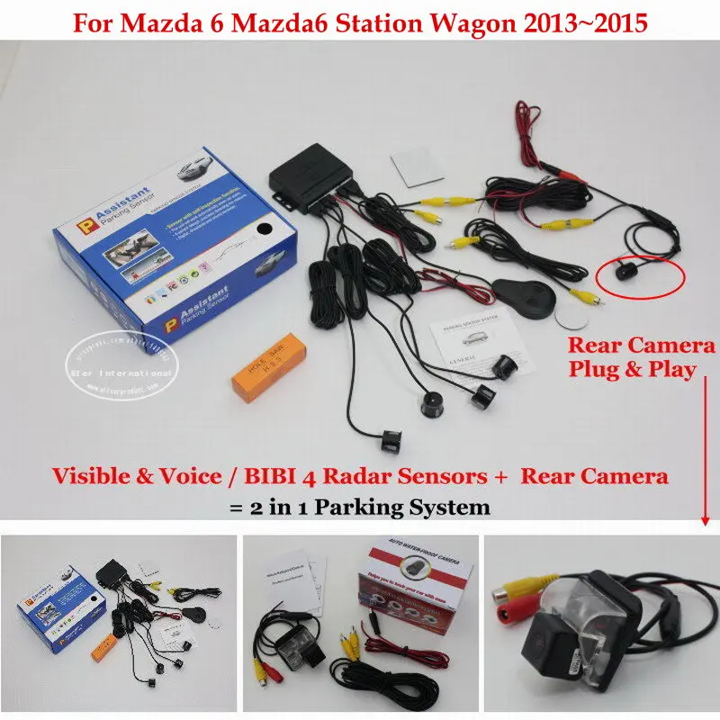 

Автомобильные парковочные датчики для Mazda 6 Mazda6 универсал 2013 2014 2015, камера заднего вида, Автомобильный датчик сигнализации, система заднего ...