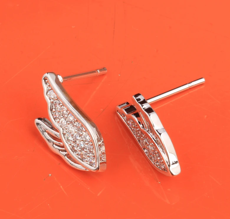 Приятным прекрасный лебедь животных Белый Цирконий 925 стерлингового серебра