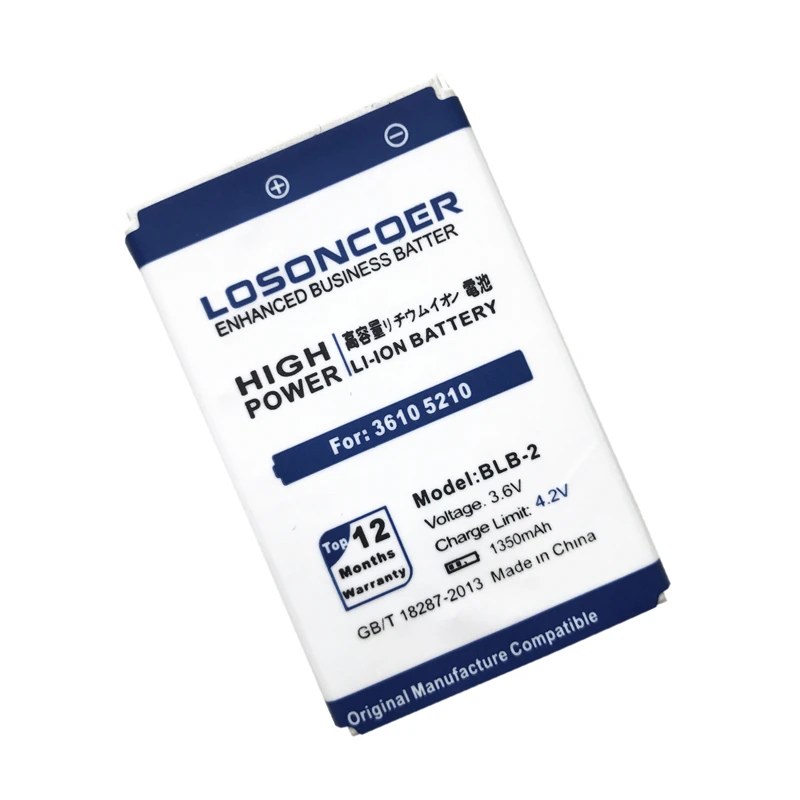 Losoncoer 1350 мАч BLB-2 BLB2 высокое качество Батарея для Nokia 3610 5210 6500 6510 7650 8210 8250 8310 8850 8890 8910