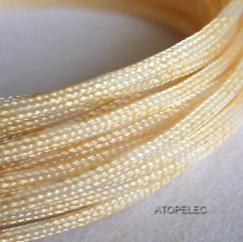Clear Gold 4 мм широкий плотный Плетеный ПЭТ расширяемый кабель оболочка провода черный/серебристый/золотой/красный/оранжевый/желтый/зеленый/синий/белый/прозрачный - Цвет: Clear Gold