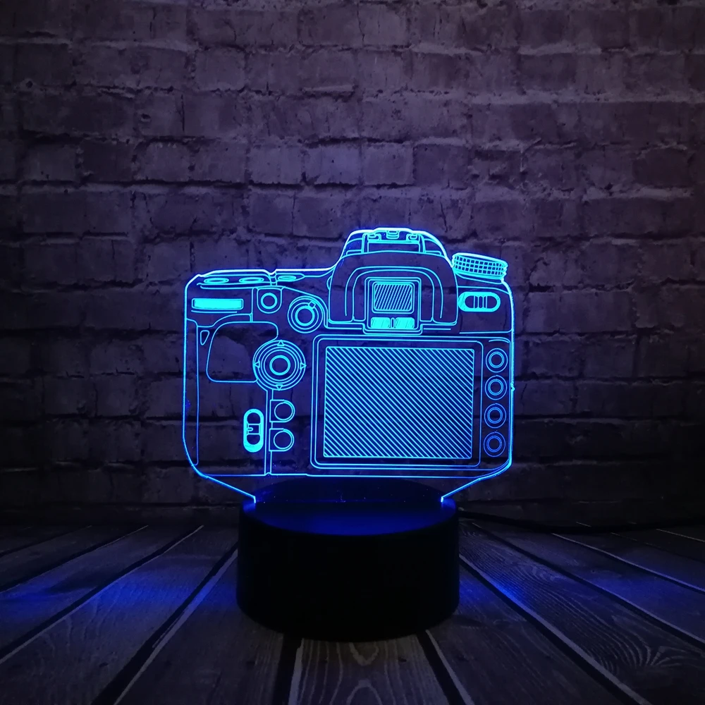 Модель камеры многоцветная изменение 3D лампа настольная декоративная рядом