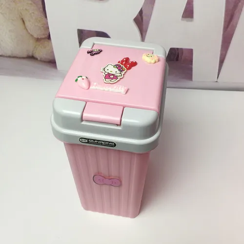 6/10 л розовый hello kitty спальня мусорный бак прессованного типа милые мусорные баки с крышкой KT кошка мультфильм ванная комната мусорный бак корзины для хранения - Цвет: 6L A