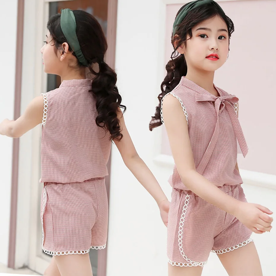 Комплект одежды для девочек 2019 летний костюм одежда без рукавов праздничная