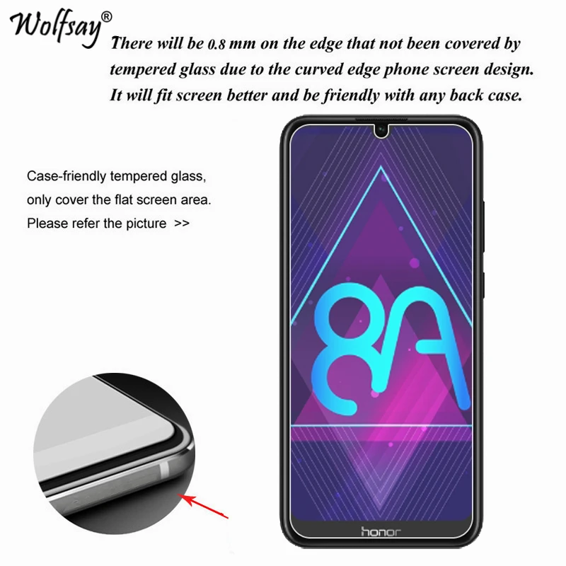 2 шт Стекло Huawei Honor 8A защита экрана закаленное стекло стеклянная пленка для