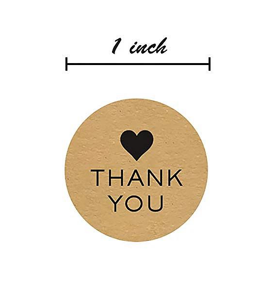 500 этикеток в рулоне 1 дюйм круглые натуральные Крафт Спасибо наклейки милые для